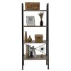 4 Tiers Industrial Ladder Shelf, Bookshelf, Storage Rack Shelf for Office, Bathroom, Living Room, Gray Color RT
