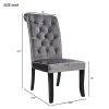 TOPMAX Dining Tufted Armless Upholstered Accent Chair Set of 2 (Grey), Gray
