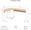 Mecor L-Shaped Desk Computer Desk Office Workstation Modern Home Study Writing Wooden Table,Laptop Study Corner Table(White/Yellow)--YS