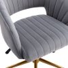 Hengming Home Office Computer Desk Chair ,Velvet Accent Armchair,Adjustable Swivel Task Stool with Gold Plating Base