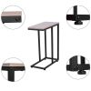 C Table Sofa Side Table for Small Space, Snack Table with Wood Finish and Steel Construction for Couch and Bedside
