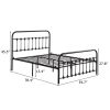 Single-Layer Curved Frame Bed Head and Foot Tube with Shell Decoration FULL SIZE  Black Iron Bed Metal  Bed Frame XH