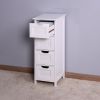 White Bathroom Storage Cabinet, Freestanding Cabinet with Drawers
