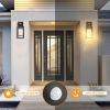 Garden Outdoor Motion Porch Sensor Wall Lamp Detection Light 2 Pcs