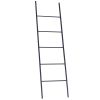 Metal Free Standing Bath Towel Blanket Ladder Storage Organization, Rack for Bathroom, Bedroom, Laundry Room - Matte Black RT