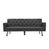Modern Convertible Folding Futon Sofa Bed , Grey Fabric Sleeper Sofa Couch for Compact Living Space.
