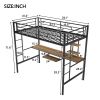 Loft Bed with Desk and Shelf , Space Saving Design,Twin