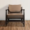 Dunawest Malibu Accent Chair with Open Wood Frame, Beige