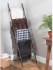 Metal Free Standing Bath Towel Blanket Ladder Storage Organization, Rack for Bathroom, Bedroom, Laundry Room - Matte Black RT