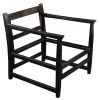 Dunawest Malibu Accent Chair with Open Wood Frame, Beige