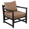 Dunawest Malibu Accent Chair with Open Wood Frame, Beige