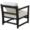 Dunawest Malibu Accent Chair with Open Wood Frame, Light Gray and Black
