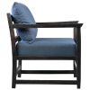 Dunawest Malibu Accent Chair with Open Wood Frame, Navy Blue