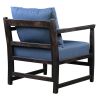 Dunawest Malibu Accent Chair with Open Wood Frame, Navy Blue