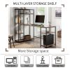 Home Office Computer desk with multiple storage shelves, Modern Large Office Desk with Bookshelf and storage space(Tiger)  YJ