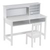 Painted Student Table and Chair Set A, White, 5-layer Desktop, Multifunctional (110*60*66cm) RT