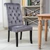 TOPMAX Dining Tufted Armless Upholstered Accent Chair Set of 2 (Grey), Gray