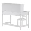 Painted Student Table and Chair Set A, White, 5-layer Desktop, Multifunctional (110*60*66cm) RT