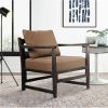 Dunawest Malibu Accent Chair with Open Wood Frame, Beige