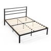 QUEEN SIZE black gauze pattern straight iron bed