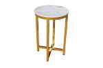 Sintered stone sofa side table Gold metal frame with carrara white color top-16'