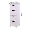 White Bathroom Storage Cabinet, Freestanding Cabinet with Drawers