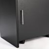 Salon Beauty Cabinet, 3-Layer Rolling Trolley with Storage Drawer, Wheels and 2 Hair Dryer Holders, Black XH