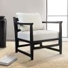 Dunawest Malibu Accent Chair with Open Wood Frame, Light Gray and Black