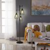 Freestanding Teardrop Lamp with 3 Hanging Lampshades for Hallway Living Room Bedroom