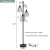 Freestanding Teardrop Lamp with 3 Hanging Lampshades for Hallway Living Room Bedroom