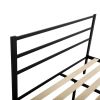 QUEEN SIZE black gauze pattern straight iron bed