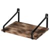 Set of 2 Floating Shelves Wall Mount Rustic Wood Wall Shelves for Kitchen Living Room Bathroom Bedroom RT