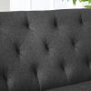 Modern Convertible Folding Futon Sofa Bed , Grey Fabric Sleeper Sofa Couch for Compact Living Space.