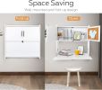 Wall Mounted Computer Desk Workstation(White)