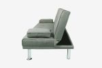FUTON SOFA BED SLEEPER LIGHT GREY FABRIC