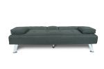 FUTON SOFA BED SLEEPER DARK GREY FABRIC