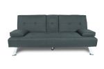 FUTON SOFA BED SLEEPER DARK GREY FABRIC