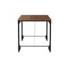 Industrial Style Home Office Desk with Rectangular Wooden Top and Metal Legs, Brown and Bronze