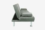 FUTON SOFA BED SLEEPER LIGHT GREY FABRIC