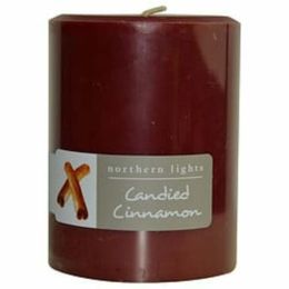 Candied Cinnamon By  One 3x4 Inch Pillar Candle.  Burns Approx. 80 Hrs. For Anyone