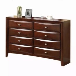 41" Espresso Wood Finish Dresser with 8 Drawers (Pack of 1)