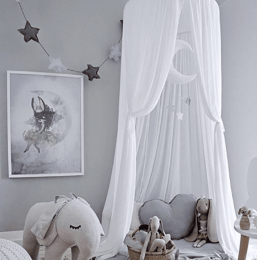 Ins new summer baby ceiling tent chiffon mosquito net children's room tent bed book bed mattress tent Homejoy (Color: White)