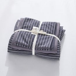Four-piece cotton bed (Color: Black grey, size: 2.0M)