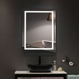 4 Size Bathroom LED Vanity Mirror Wall Mounted Makeup Mirror with Light (Horizontal/Vertiacl) (size: 36 x 28 Inch)
