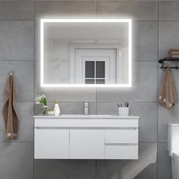 Fancy Frameless Bathroom Mirror (Material: Glass, size: 36"*28")