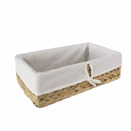 Water Hyacinth Storage Container Baskets with Liner - Multi-funtional storage solution for Home Decor (Set: Set 1 ( Fish-boned weaving))