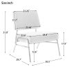 Wire Metal Frame Slipper Chair, Armless Accent Chair Lounge Chair for Living Room, Bedroom, Home Office
