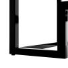 Modern, Minimalist Design Living Room Coffee Table, Metal with Stained White Tempered Glass, 2-Tier Sofa Cocktail Tables