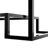 Modern, Minimalist Design Living Room Coffee Table, Metal with Stained White Tempered Glass, 2-Tier Sofa Cocktail Tables