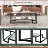 Modern, Minimalist Design Living Room Coffee Table, Metal with Stained White Tempered Glass, 2-Tier Sofa Cocktail Tables
